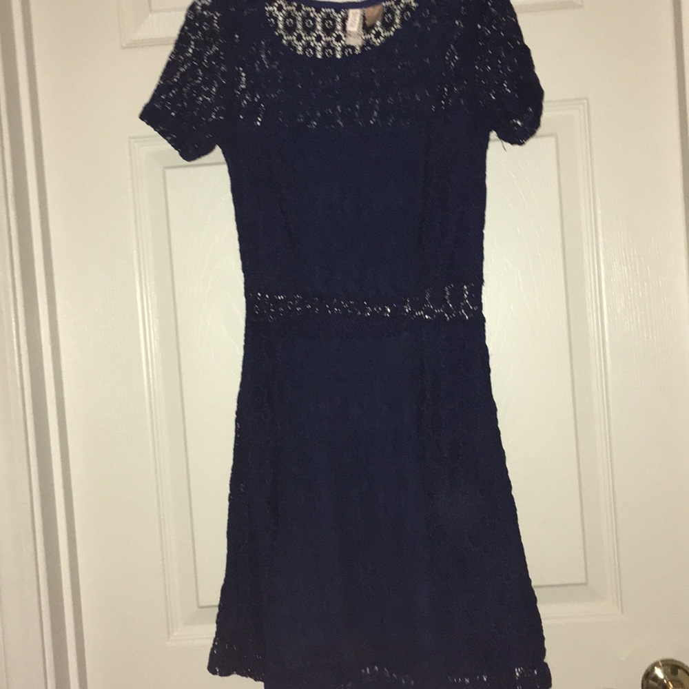 Navy Blue Lace Dress